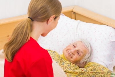 photo of elderly woman with the caregiver